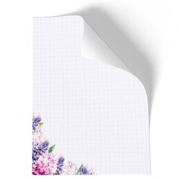Briefpapier - Motiv HYAZINTHEN | Blumen & Blüten | Hochwertiges DIN A6 Briefpapier - 100 Blatt | 90 g/m² | einseitig bedruckt | Online bestellen!