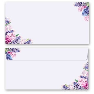 Briefumschläge HYAZINTHEN - 10 Stück DIN LANG (ohne Fenster) Blumen & Blüten, Große Auswahl, Paper-Media