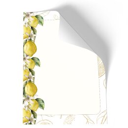 Briefpapier - Motiv ZITRONEN | Essen & Trinken | Hochwertiges DIN A5 Briefpapier - 100 Blatt | 90 g/m² | einseitig bedruckt | Online bestellen!