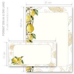 Motivpapier Set ZITRONEN - 20-tlg. DL (ohne Fenster)