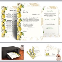 Motivpapier Set ZITRONEN - 20-tlg. DL (ohne Fenster)