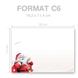 Briefumschläge BRIEF AN DEN WEIHNACHTSMANN - 50 Stück C6 (ohne Fenster)