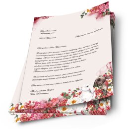 Briefpapier BLUMENHASEN - DIN A4 Format 20 Blatt
