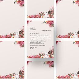 Briefpapier BLUMENHASEN - DIN A4 Format 50 Blatt