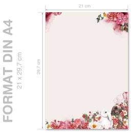 Briefpapier BLUMENHASEN - DIN A4 Format 250 Blatt