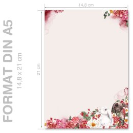 BLUMENHASEN Briefpapier Frühlingsmotiv CLASSIC 100 Blatt Briefpapier Paper-Media A5C-170-100