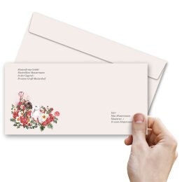 Briefumschläge BLUMENHASEN - 100 Stück DIN LANG (ohne Fenster)