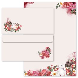 Briefpapier-Sets BLUMENHASEN Blumen & Blüten, Tierwelt...