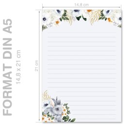 HASENWIESE Briefpapier Tiere CLASSIC 50 Blatt Briefpapier, DIN A5 (148x210 mm), A5C-171-50