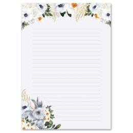 Briefpapier-Sets Blumen & Blüten, HASENWIESE Briefpapier Set, 100 tlg. - DIN A4 & DIN LANG im Set. | Online bestellen! | Paper-Media