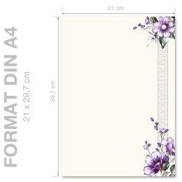 Motivpapier LILA BLUMEN - DIN A4 Format 100 Blatt