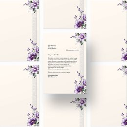 Motivpapier LILA BLUMEN - DIN A4 Format 100 Blatt