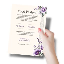 Motivpapier LILA BLUMEN - DIN A5 Format 250 Blatt