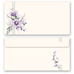 LILA BLUMEN Briefpapier Sets Blumenmotiv CLASSIC Briefpapier Set, 40 tlg., DIN A4 & DIN LANG im Set., SOC-8375-40