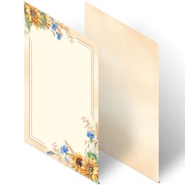 Briefpapier - Motiv SPÄTSOMMER | Blumen & Blüten, Jahreszeiten - Sommer | Hochwertiges DIN A4 Briefpapier - 20 Blatt | 90 g/m² | beidseitig bedruckt | Online bestellen!