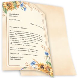 SPÄTSOMMER Briefpapier Sommermotiv ELEGANT 20 Blatt Briefpapier, DIN A4 (210x297 mm), A4E-4047-20