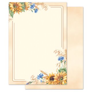 Briefpapier SPÄTSOMMER - DIN A5 Format 100 Blatt Blumen & Blüten, Jahreszeiten - Sommer, Sommermotiv, Paper-Media
