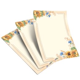 Briefpapier - Motiv SPÄTSOMMER | Blumen & Blüten, Jahreszeiten - Sommer | Hochwertiges DIN A5 Briefpapier - 100 Blatt | 90 g/m² | beidseitig bedruckt | Online bestellen!