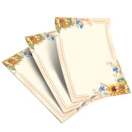 Briefpapier - Motiv SPÄTSOMMER | Blumen & Blüten, Jahreszeiten - Sommer | Hochwertiges DIN A5 Briefpapier - 250 Blatt | 90 g/m² | beidseitig bedruckt | Online bestellen!