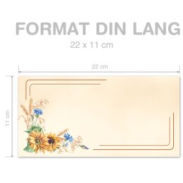SPÄTSOMMER Briefumschläge Natur CLASSIC 25 Briefumschläge (ohne Fenster), DIN LANG (220x110 mm), DLOF-4047-25