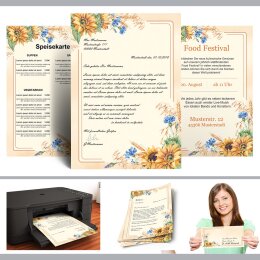 Motivpapier-Sets Blumenmotiv SPÄTSOMMER