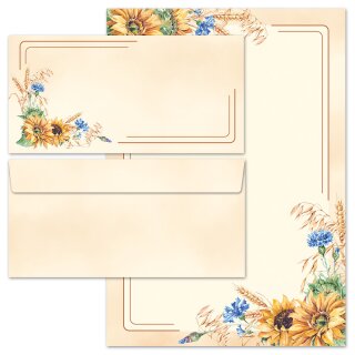 Motiv-Briefpapier Set SPÄTSOMMER - 40-tlg. DL (ohne Fenster) Blumen & Blüten, Jahreszeiten - Sommer, Blumenmotiv, Paper-Media