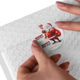 4 Bögen mit 24 Sticker Weihnachtsmotiv POST VOM WEIHNACHTSMANN - Rund Ø 4,0 cm