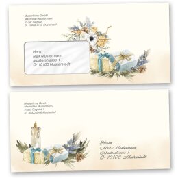 Briefumschläge Weihnachten, FESTLICHER TANNENBAUM 10 Briefumschläge (ohne Fenster) - DIN LANG (220x110 mm) | selbstklebend | Online bestellen! | Paper-Media