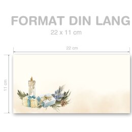 FESTLICHER TANNENBAUM Briefumschläge Weinachtsbriefumschläge CLASSIC 10 Briefumschläge (ohne Fenster), DIN LANG (220x110 mm), DLOF-4048-10