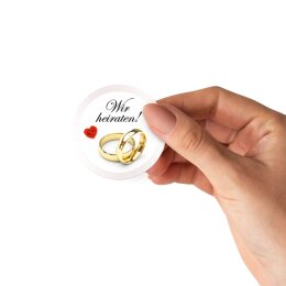 50 Aufkleber Dekoration WIR HEIRATEN - Rund Ø 4,5 cm