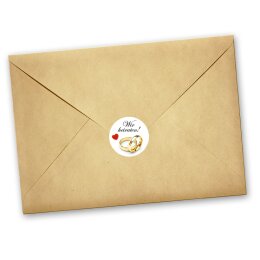50 Aufkleber Dekoration WIR HEIRATEN - Rund Ø 4,5 cm