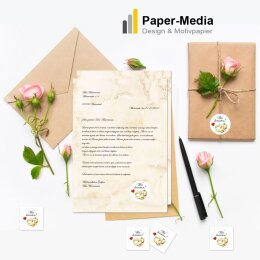 50 Aufkleber Dekoration WIR HEIRATEN - Rund Ø 4,5 cm