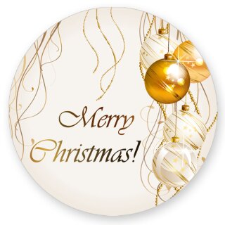 50 Aufkleber MERRY CHRISTMAS - Weihnachtsmotiv Rund Ø 4,5 cm Besondere Anlässe, Weihnachtsmotiv, Paper-Media
