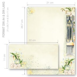 Briefpapier Set WINTERFENSTER - 20-tlg. DL (ohne Fenster)