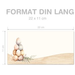 OSTERPOST Briefumschläge Ostermotiv CLASSIC 25 Briefumschläge (ohne Fenster), DIN LANG (220x110 mm), DLOF-8376-25