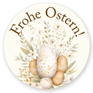 50 Aufkleber FROHE OSTERN - Ostermotiv Rund Ø 4,5 cm Besondere Anlässe, Ostermotiv, Paper-Media