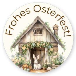 50 Aufkleber FROHES OSTERFEST - Ostermotiv Rund Ø...