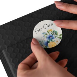 50 Aufkleber Blumenmotiv FÜR DICH - Rund Ø 4,5 cm