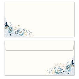 BLAUE BLUMEN Briefpapier Sets Briefpapier mit Umschlag CLASSIC Briefpapier Set, 20 tlg., DIN A4 & DIN LANG im Set., SOC-8377-20