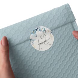 50 Aufkleber Blumenmotiv WIR HEIRATEN - Rund Ø 4,5 cm
