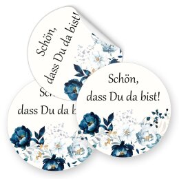 Motiv-Sticker Aufkleber Blumenmotiv  50 Aufkleber, Rund Ø 4,5 cm, AU-1-71