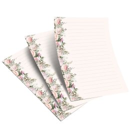 Briefpapier - Motiv ROSENPRACHT | Blumen & Blüten | Hochwertiges DIN A5 Briefpapier - 250 Blatt | 90 g/m² | einseitig bedruckt | Online bestellen!