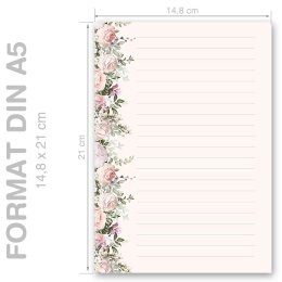 ROSENPRACHT Briefpapier Rosen CLASSIC 250 Blatt Briefpapier, DIN A5 (210x148 mm), A5C-175-250