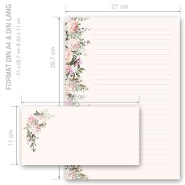 Motivpapier Set ROSENPRACHT - 200-tlg. DL (ohne Fenster)