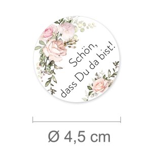 typographus Belle Dass du da Bist Sticker in Rosa con Cuori 72 X