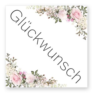 50 Aufkleber GLÜCKWUNSCH - Geburtstag Quadrat 4 x 4 cm Besondere Anlässe, Geburtstag, Paper-Media