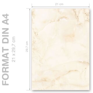 Urkundenpapier MARMOR BEIGE 190 g/m², DIN A4 (210x297 mm) Urkunden & Gastronomie, Urkunde, Paper-Media