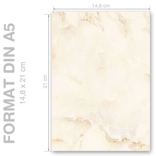 Urkundenpapier MARMOR BEIGE 190 g/m², DIN A5 (210x148 mm) Urkunden & Gastronomie, Urkunde, Paper-Media