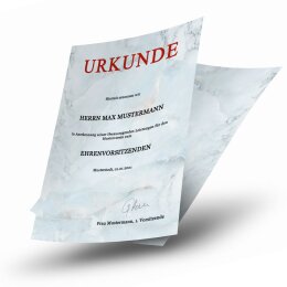 Urkundenpapier MARMOR HELLBLAU 190 g/m², DIN A4 (210x297 mm)