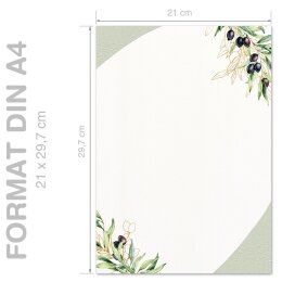 Motivpapier OLIVENZWEIGE - DIN A4 Format 250 Blatt